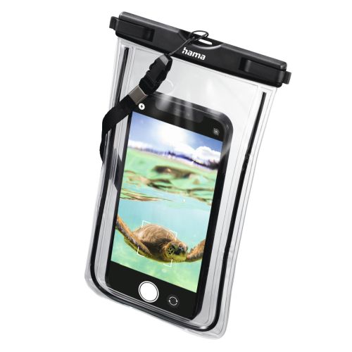Hama Finest Sports Waterproof Mobile Phone Case for Smartphones, Fluorescent Frame, Hand Strap Hama Finest Sports Waterproof Mobile Phone Case for Smartphones, Fluorescent Frame, Hand Strap